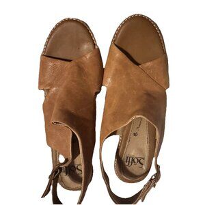 Sofft Women's Leather Sandals Peep Toe Open Heal 1.5 Inch Chunk Heal Size 7.5m